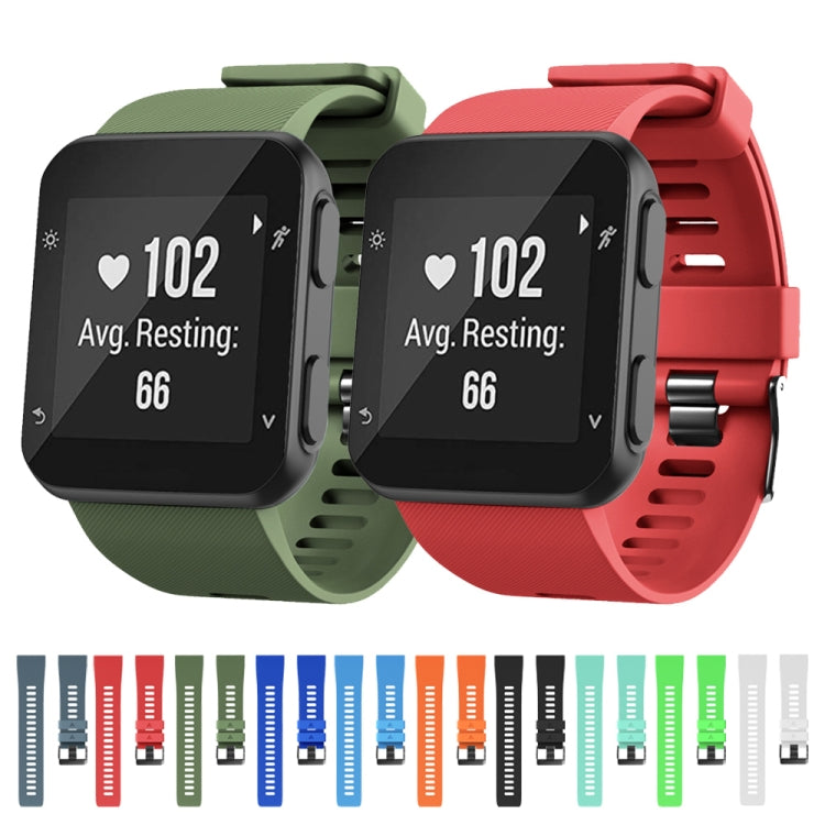 For Garmin Forerunner 35 Black Buckle Silicone Watch Band(Green) by bashfashion