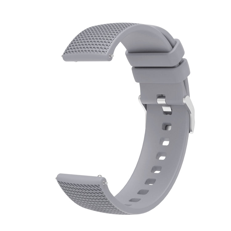 20mm Pockmarked Silver Buckle Silicone Watch Band for Huawei Watch / Samsung Galaxy Watch(Grey) by bashfashion