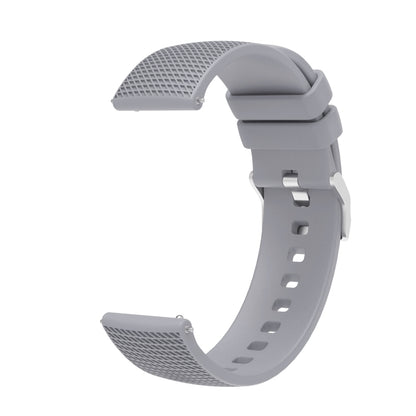 20mm Pockmarked Silver Buckle Silicone Watch Band for Huawei Watch / Samsung Galaxy Watch(Grey) by bashfashion