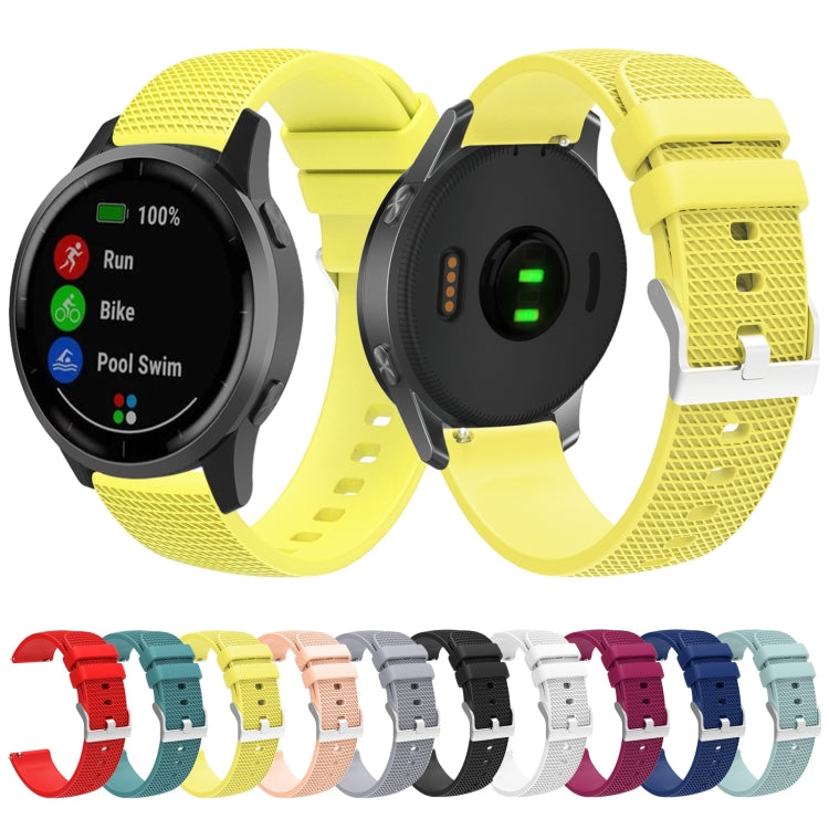 20mm Pockmarked Silver Buckle Silicone Watch Band for Huawei Watch / Samsung Galaxy Watch(Grey) by bashfashion