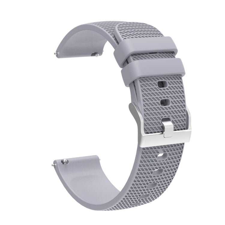 22mm Pockmarked Silver Buckle Silicone Watch Band for Huawei Watch / Samsung Galaxy Watch(Grey) by bashfashion