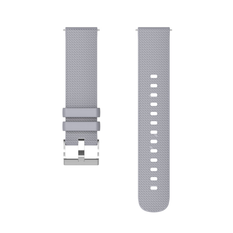 22mm Pockmarked Silver Buckle Silicone Watch Band for Huawei Watch / Samsung Galaxy Watch(Grey) by bashfashion