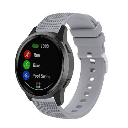 22mm Pockmarked Silver Buckle Silicone Watch Band for Huawei Watch / Samsung Galaxy Watch(Grey) by bashfashion