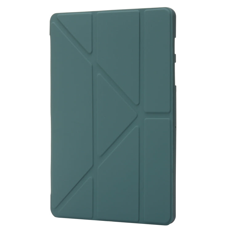 For Samsung Galaxy Tab S8 / S7 Deformation Silicone Leather Tablet Case(Dark Green) by bashfashion