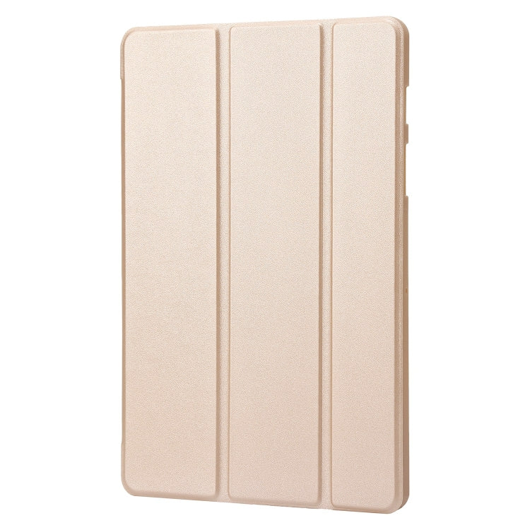 For Samsung Galaxy Tab S8 / S7 3-Fold Holder Silicone Leather Tablet Case(Gold) by bashfashion