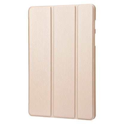 For Samsung Galaxy Tab S8+ / S7+ 3-Fold Holder Silicone Leather Tablet Case(Gold) by bashfashion