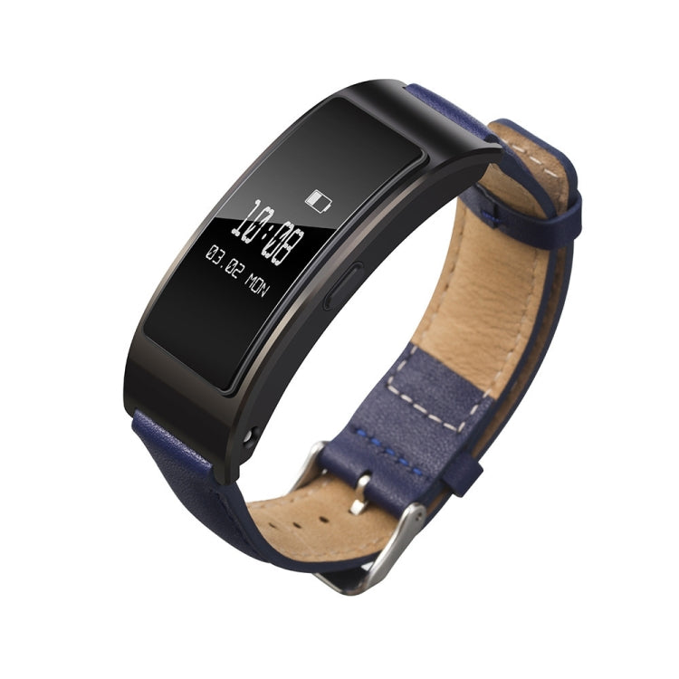 For Huawei Band 3 Smart Bracelet Leather Watch Band(Navy Blue) by bashfashion