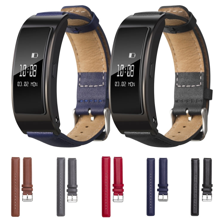 For Huawei Band 3 Smart Bracelet Leather Watch Band(Navy Blue) by bashfashion