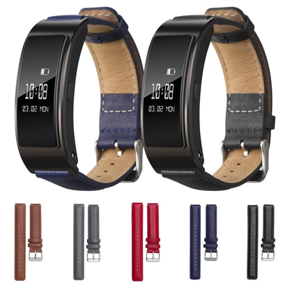 For Huawei Band 3 Smart Bracelet Leather Watch Band(Navy Blue) by bashfashion