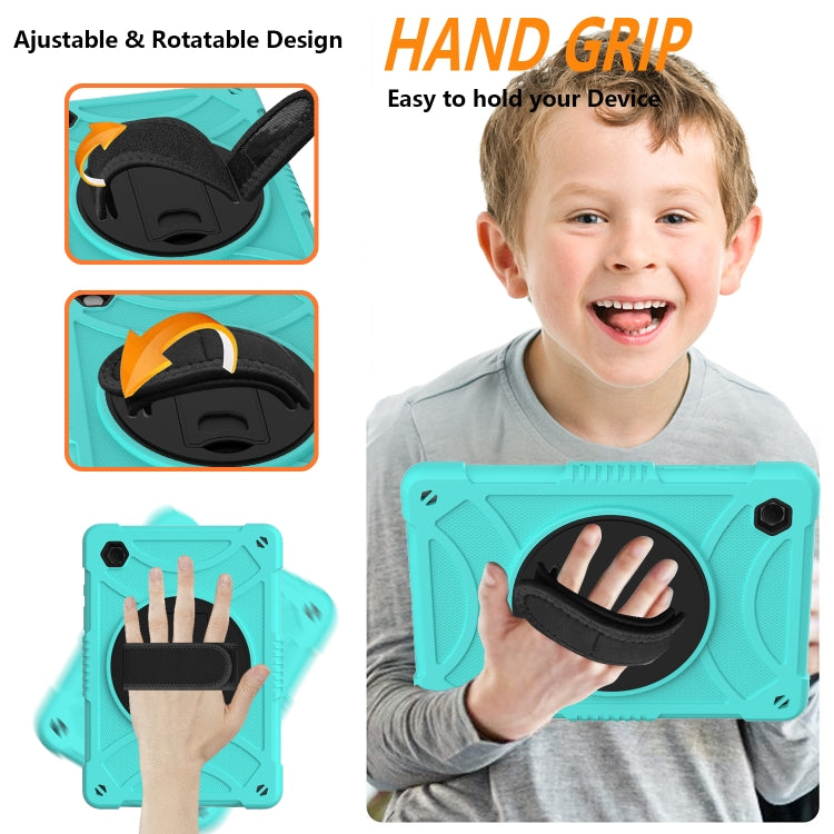 For Samsung Galaxy Tab A8 10.5 2021 Rotary Grab Silicone + PC Tablet Case(Mint Green) by bashfashion