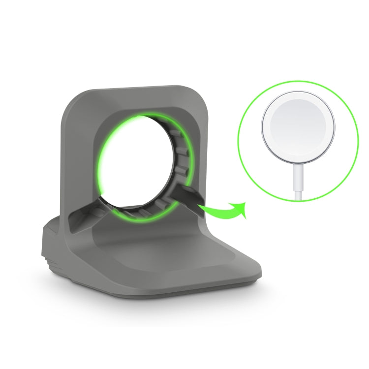 Silicone Charging Holder for Apple Watch(Grey) by bashfashion