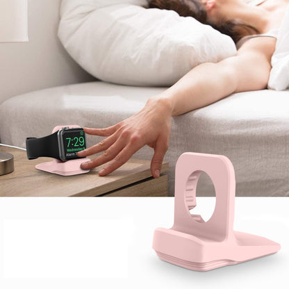 Silicone Charging Holder for Apple Watch(Pink) by bashfashion