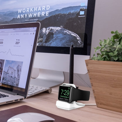 Silicone Charging Holder for Apple Watch(White) by bashfashion