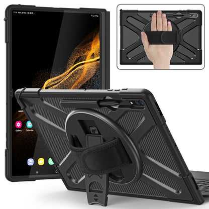 For Samsung Galaxy Tab S10 Ultra / S9 Ultra / S8 Ultra Rotary Grab TPU + PC Tablet Case(Black) by bashfashion