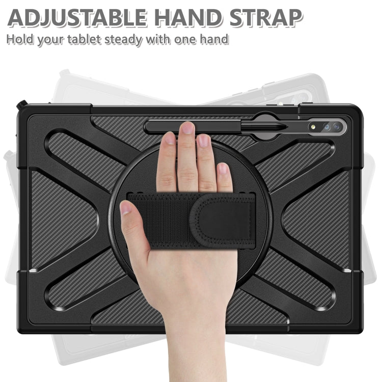 For Samsung Galaxy Tab S10 Ultra / S9 Ultra / S8 Ultra Rotary Grab TPU + PC Tablet Case(Black) by bashfashion