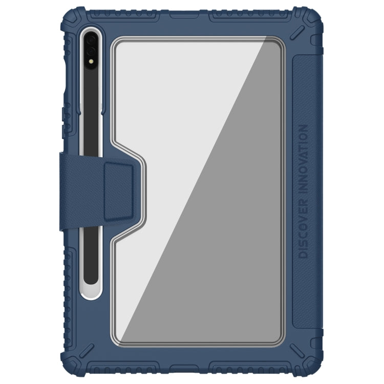 For Samsung Galaxy Tab S8 NILLKIN Bumper Pro Camshield Tablet Leather Case(Blue) by NILLKIN