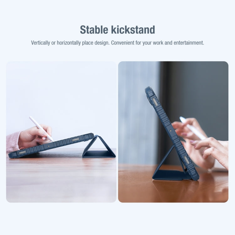 For Samsung Galaxy Tab S8 NILLKIN Bumper Pro Camshield Tablet Leather Case(Blue) by NILLKIN