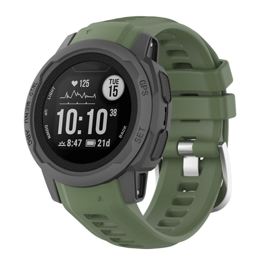 For Garmin Instinct 2S Silicone Watch Band(Dark Green) by bashfashion