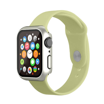 Waterproof PC+Tempered Film Watch Case For Apple Watch Series 9 / 8 / 7 41mm(Starlight Silver) by bashfashion