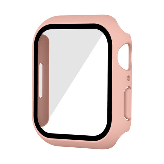 Waterproof PC+Tempered Film Watch Case For Apple Watch Series 9 / 8 / 7 45mm(Pink) by bashfashion