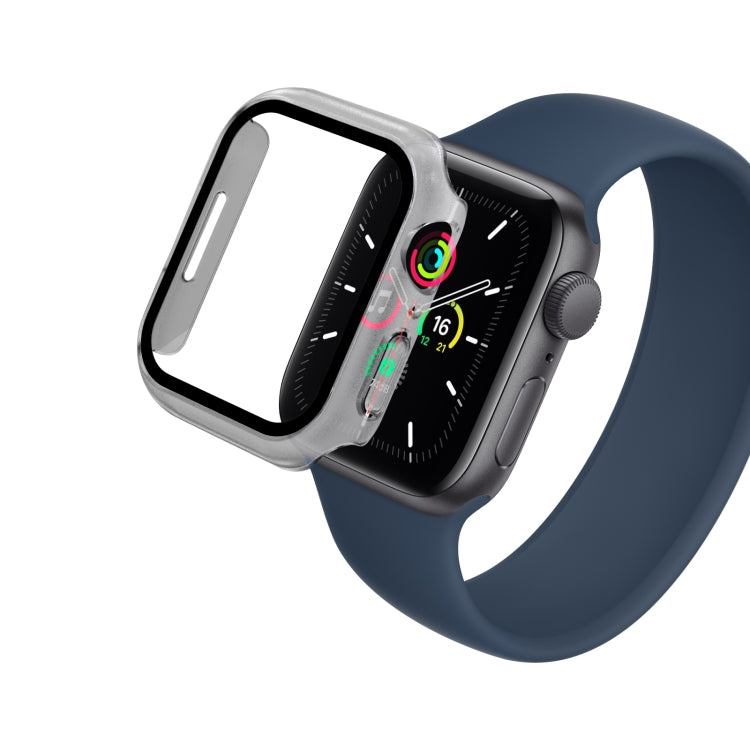 Waterproof PC+Tempered Film Watch Case For Apple Watch Series 9 / 8 / 7 45mm(Frosted Transparent) by bashfashion