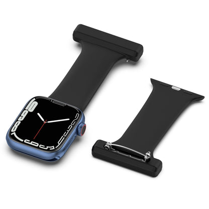 Silicone Nurse Watch Band For Apple Watch Series 9&8&7 41mm / SE 3&SE 2&6&SE&5&4 40mm / 3&2&1 38mm(Black) by bashfashion