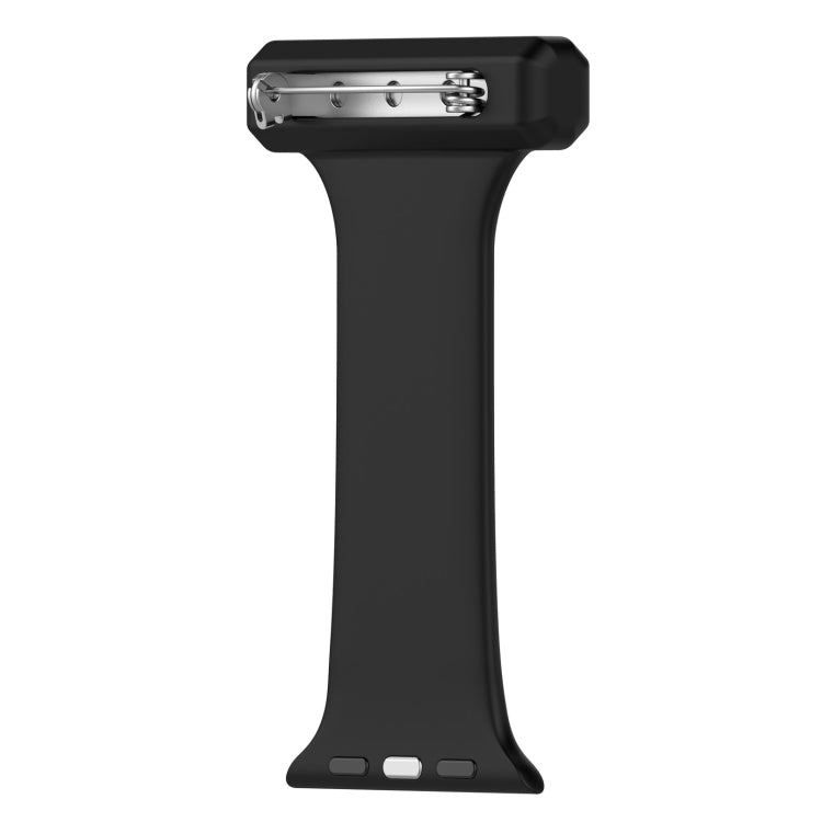 Silicone Nurse Watch Band For Apple Watch Series 9&8&7 41mm / SE 3&SE 2&6&SE&5&4 40mm / 3&2&1 38mm(Black) by bashfashion