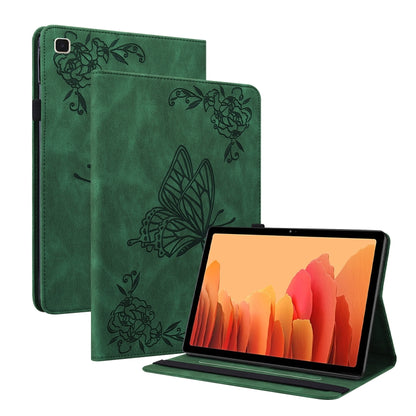 For Samsung Galaxy Tab A7 10.4 2020 SM-T500/T505 Butterfly Flower Embossed Leather Tablet Case(Green) by bashfashion
