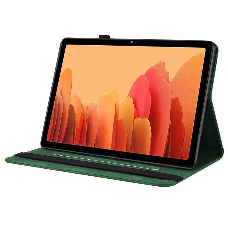 For Samsung Galaxy Tab A7 10.4 2020 SM-T500/T505 Butterfly Flower Embossed Leather Tablet Case(Green) by bashfashion