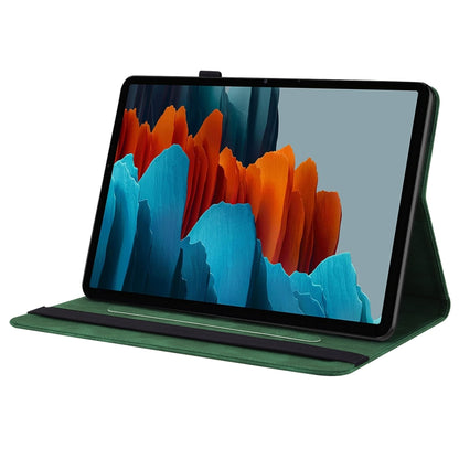 For Samsung Galaxy Tab S7 11 inch T870/SM-T875 Butterfly Flower Embossed Leather Tablet Case(Green) by bashfashion