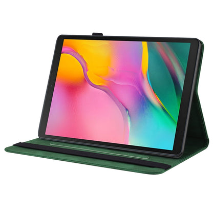 For Samsung Galaxy Tab A 10.1 2019 T510/T515 Butterfly Flower Embossed Leather Tablet Case(Green) by bashfashion