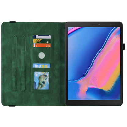 For Samsung Tab A 8.0 2019 T290/T295/T297 Butterfly Flower Embossed Leather Tablet Case(Green) by bashfashion