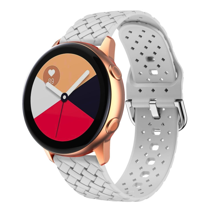 For Samsung Galaxy Watch4 40/44mm Weave Texture Silicone Watch Band(White) by bashfashion