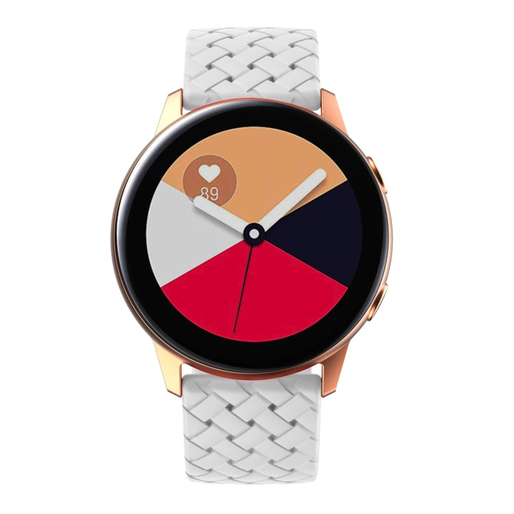 For Samsung Galaxy Watch4 40/44mm Weave Texture Silicone Watch Band(White) by bashfashion