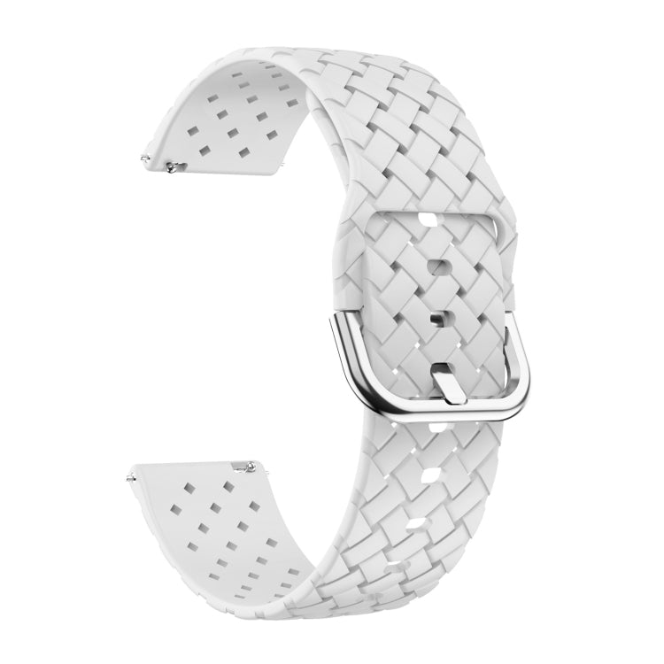 For Samsung Galaxy Watch4 Classic 42/46mm Weave Texture Silicone Watch Band(White) by bashfashion