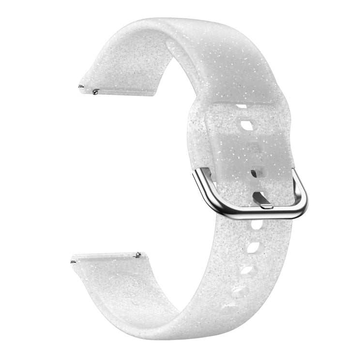 For Samsung Galaxy Watch4 40/44mm Silicone Watch Band(White Glitter) by bashfashion