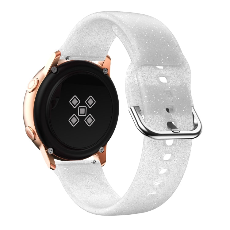 For Samsung Galaxy Watch4 40/44mm Silicone Watch Band(White Glitter) by bashfashion