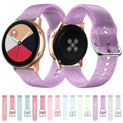 For Samsung Galaxy Watch4 40/44mm Silicone Watch Band(White Glitter) by bashfashion