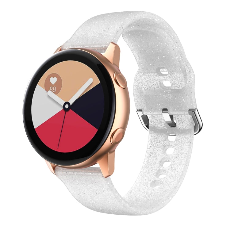 For Samsung Galaxy Watch4 Classic 42/46mm Silicone Watch Band(White Glitter) by bashfashion