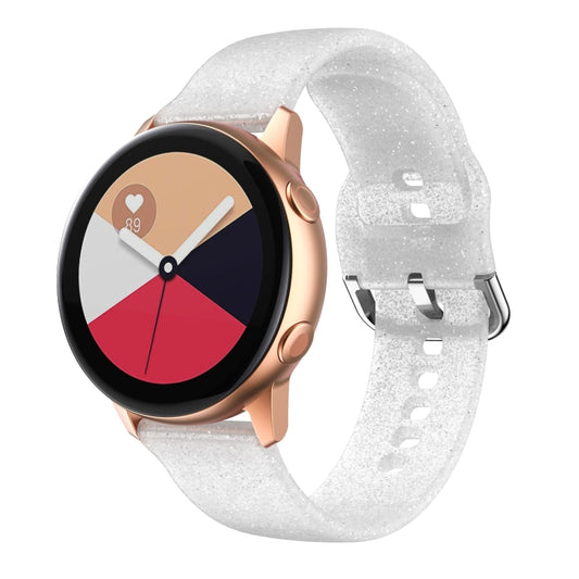 For Samsung Galaxy Watch4 Classic 42/46mm Silicone Watch Band(White Glitter) by bashfashion
