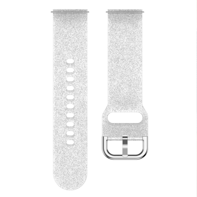 For Samsung Galaxy Watch4 Classic 42/46mm Silicone Watch Band(White Glitter) by bashfashion