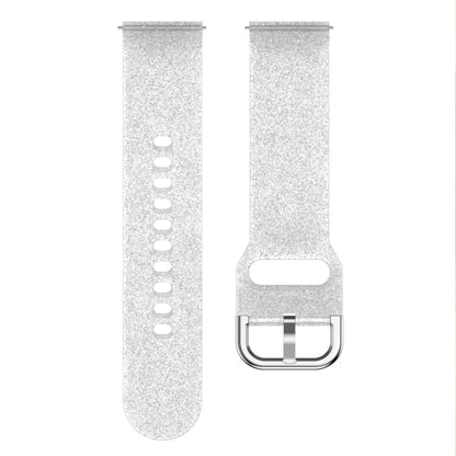 For Samsung Galaxy Watch4 Classic 42/46mm Silicone Watch Band(White Glitter) by bashfashion