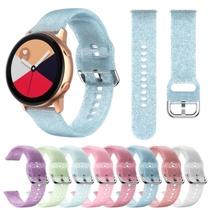 For Samsung Galaxy Watch4 Classic 42/46mm Silicone Watch Band(White Glitter) by bashfashion