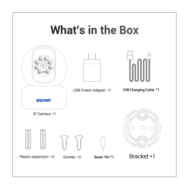ESCAM QF005 4MP Indoor HD WiFi Pan-tilt Camera, Support Motion Detection / Two-way Audio / Night Vision(US Plug) by ESCAM