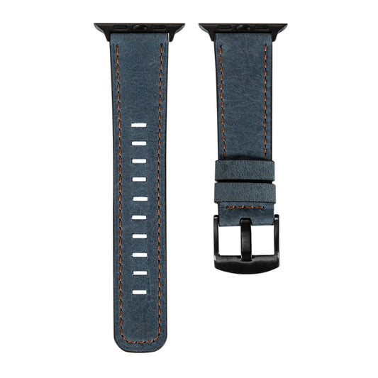 Retro Leather Watch Band For Apple Watch Series 9&8&7 41mm / SE 3&SE 2&6&SE&5&4 40mm / 3&2&1 38mm(Blue) by bashfashion