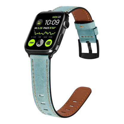 Retro Leather Watch Band For Apple Watch Series 9&8&7 41mm / SE 3&SE 2&6&SE&5&4 40mm / 3&2&1 38mm(Baby Blue) by bashfashion
