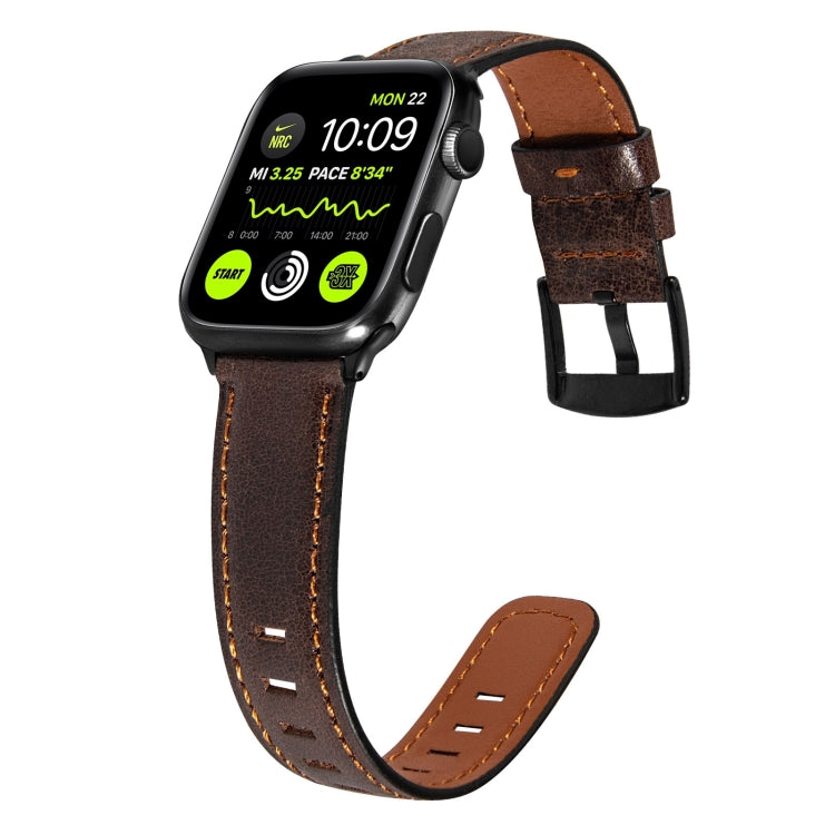 Retro Leather Watch Band For Apple Watch Series 9&8&7 41mm / SE 3&SE 2&6&SE&5&4 40mm / 3&2&1 38mm(Dark Brown) by bashfashion