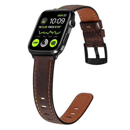 Retro Leather Watch Band For Apple Watch Series 9&8&7 41mm / SE 3&SE 2&6&SE&5&4 40mm / 3&2&1 38mm(Dark Brown) by bashfashion