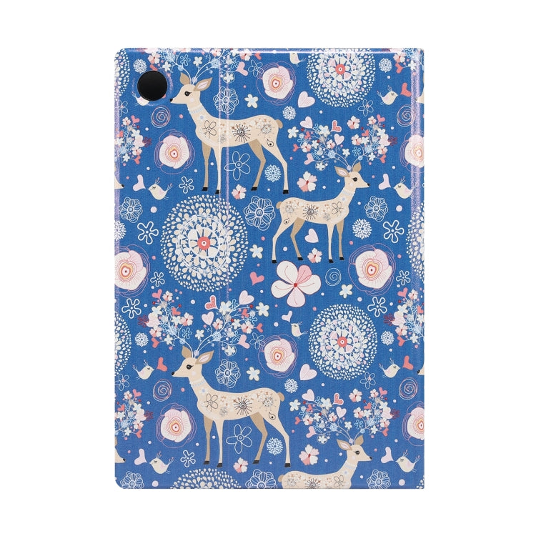 For Samsung Galaxy Tab A8 X200 Painted Voltage Pen Slot Tablet Smart Case(Blue Elk) by bashfashion