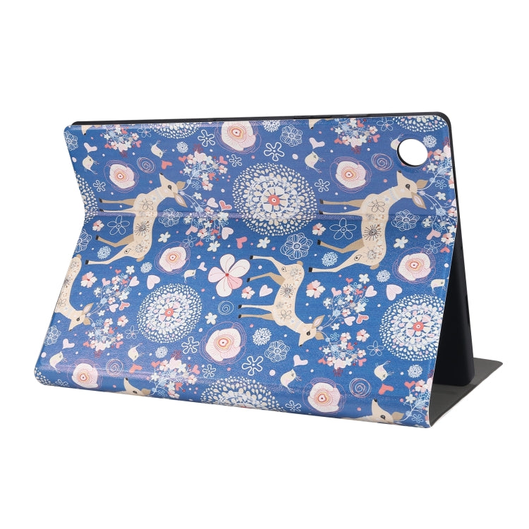 For Samsung Galaxy Tab A8 X200 Painted Voltage Pen Slot Tablet Smart Case(Blue Elk) by bashfashion